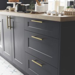 Essentials Annatto Knurled D Handles Brushed Brass 188mm 2 Pieces