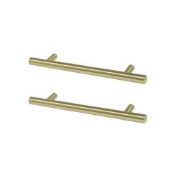 Essentials Annatto Knurled D Handles Brushed Brass 188mm 2 Pieces