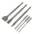 Erbauer  Masonry Chisel & Drill Bit Set 6 Pieces