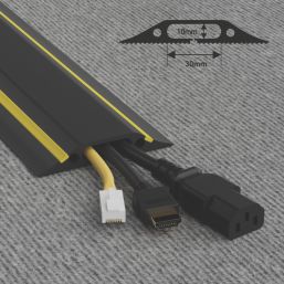 D-Line  Cable Cover 9m Black / Yellow