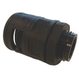 Deta Male Corrugated Conduit Adaptors 20mm Black 5 Pack