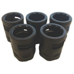 Deta Male Corrugated Conduit Adaptors 20mm Black 5 Pack
