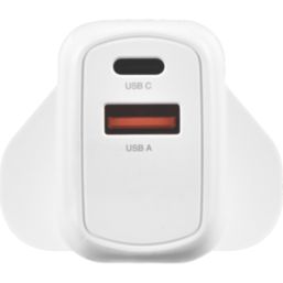 Masterplug 2-Outlet Type A & C Plug-In USB Charger 4A