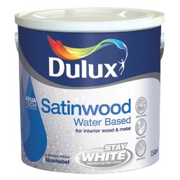 Dulux   White  Aquatech Satinwood Paint 2.5Ltr
