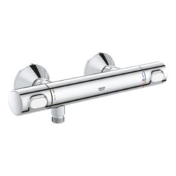 Grohe Precision Flow Exposed Single Outlet Thermostatic Chrome Bar Mixer Shower Valve