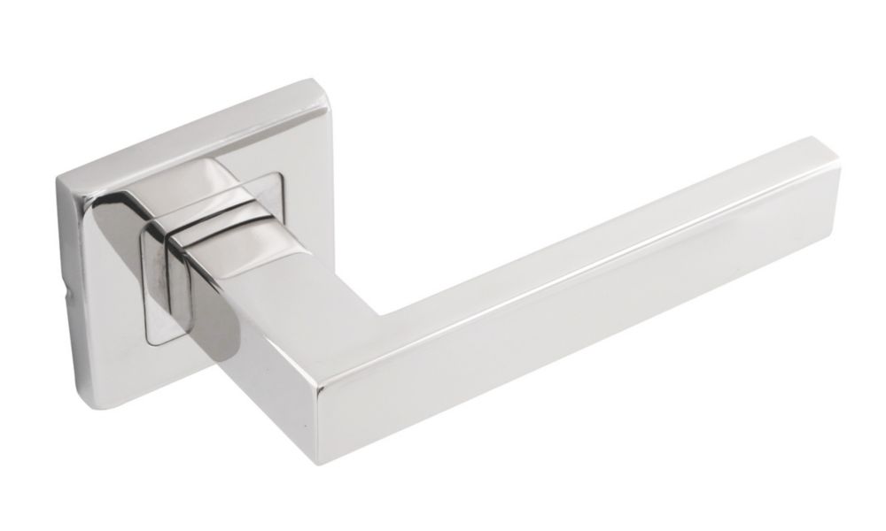 Eclipse Insignia Square Fire Rated Lever On Rose Door Handle Pair