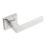 Eclipse Insignia Square Fire Rated Lever on Rose Door Handle Pair Polished Stainless Steel