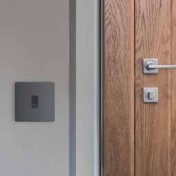 British General Evolve 10A 1-Gang 1-Way Press Switch Grey with Black Inserts