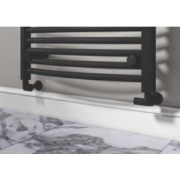 ETAL Rise 15mm x 1/2" Black Corner Designer Manual Radiator Valve Head & Body