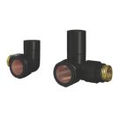 ETAL Rise 15mm x 1/2" Black Corner Designer Manual Radiator Valve Head & Body
