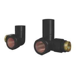 ETAL Rise 15mm x 1/2" Black Corner Designer Manual Radiator Valve Head & Body