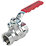 Pegler PB500 Compression Full Bore 3/4" Lever Ball Valve with Red Handle