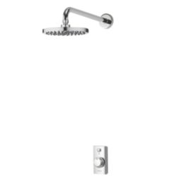 Aqualisa Visage Q HP/Combi Rear-Fed Chrome Thermostatic Single Outlet Concealed Smart Shower with Fixed Head
