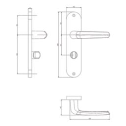 Cooke & Lewis Amga WC Lever on Backplate Handle Pair Satin Nickel