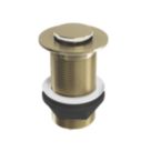 ETAL Unslotted Push Button Basin Waste Brushed Brass 60mm