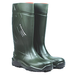 Dunlop Purofort+   Safety Wellies Green Size 4