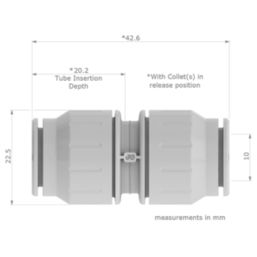 JG Speedfit  Plastic Push-Fit Equal Coupler 10mm