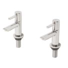 Swirl Essential Chrome 108mm Cloakroom Lever 2 Tap Holes Basin Pillar Tap