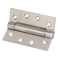 Eclipse Satin Stainless Steel Ungraded Fire Rated Adjustable Self-Closing Hinge 102 x 76mm 2 Pack