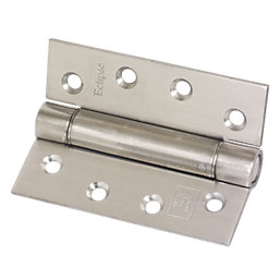 Eclipse  Satin Stainless Steel Ungraded Fire Rated Adjustable Self-Closing Hinges 102mm x 76mm 2 Pack