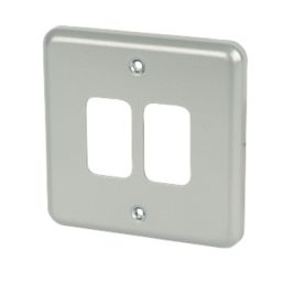 MK Grid Plus 2-Module Grid Faceplate Grey