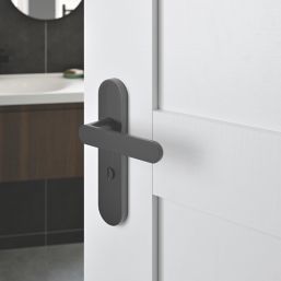 Cooke & Lewis Maugan WC Lever on Backplate Door Handles Pair Titanium