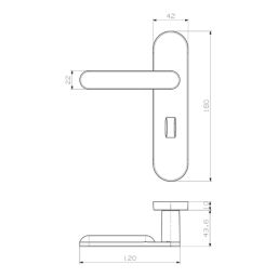Cooke & Lewis Maugan WC Lever on Backplate Door Handles Pair Titanium