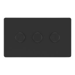 LAP  3-Gang 2-Way LED Dimmer Switch  Matt Black with Colour-Matched Inserts