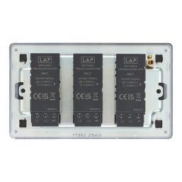LAP  3-Gang 2-Way LED Dimmer Switch  Matt Black with Colour-Matched Inserts