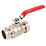 Midbrass  Compression Full Bore 1" Lever Ball Valve with Blue/Red Handles