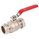 Midbrass  Compression Full Bore 1" Lever Ball Valve with Blue/Red Handles