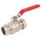 Midbrass  Compression Full Bore 1" Lever Ball Valve with Blue/Red Handles