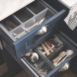 Essentials Nitaki Plastic Cutlery Tray 100mm x 424mm Grey