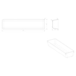 Essentials Nitaki Plastic Cutlery Tray 100mm x 424mm Grey