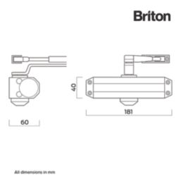 Briton 121CE Fire Rated Overhead Door Closer Silver