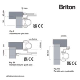 Briton 121CE Fire Rated Overhead Door Closer Silver