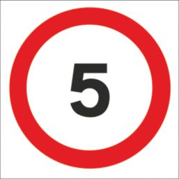 5mph Speed Limit Non-Reflective Stanchion Sign 450mm x 450mm