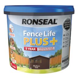 Ronseal Fence Life Plus 9Ltr Medium Oak Shed & Fence Paint