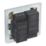 LAP  2-Gang 2-Way LED Dimmer Switch  Polished Chrome with Colour-Matched Inserts