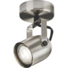 Knightsbridge  Round 1-Light Single GU10 Wall & Ceiling Spotlight Brushed Chrome