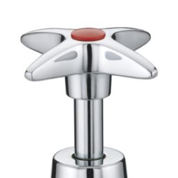 Bristan 5412 Cross Head Chrome 100mm Deck Mounted Cross Head 2 Tap Holes Bath Pillar Tap