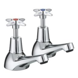 Bristan 5412 Cross Head Chrome 100mm Deck Mounted Cross Head 2 Tap Holes Bath Pillar Tap