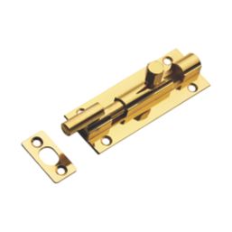 Necked Barrel Door Bolt Polished Brass 102mm