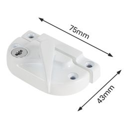 Smith & Locke Window Fastener White 75mm x 43mm