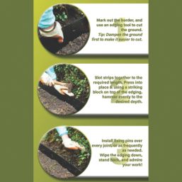 Apollo Metal Lawn Edge Kit (Wave) Matt Black Powder Coated 0.91m