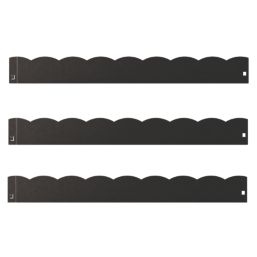 Apollo Metal Lawn Edge Kit (Wave) Matt Black Powder Coated 0.91m