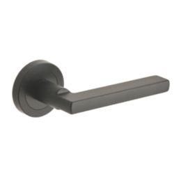 Designer Levers Scylla Lever on Rose Door Handle Pair Matt Black
