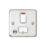 MK Contoura 13A Switched Fused Spur & Flex Outlet with Neon Brushed Stainless Steel with White Inserts