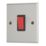 Contactum iConic 32A 1-Gang DP Control Switch Brushed Steel  with Black Inserts