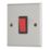 Contactum iConic 32A 1-Gang DP Control Switch Brushed Steel  with Black Inserts